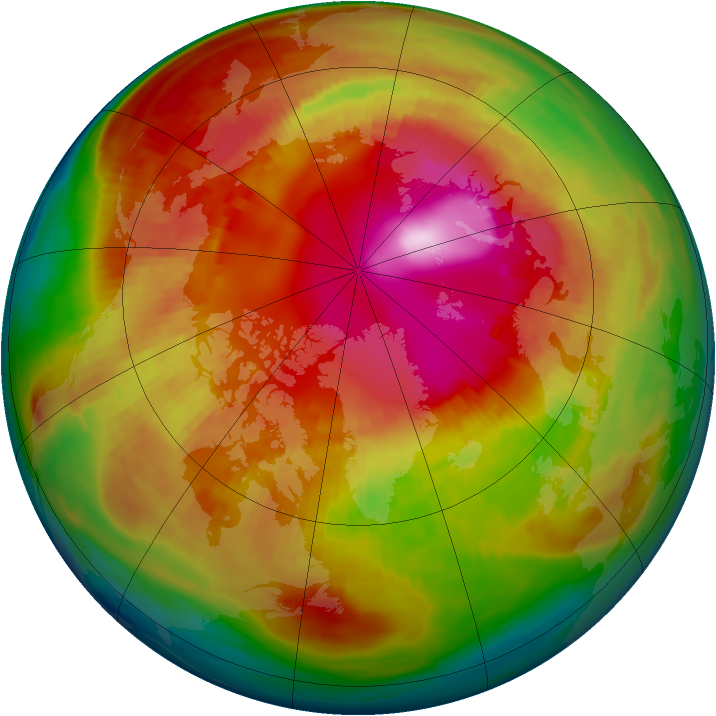 Arctic ozone map for 21 February 1987